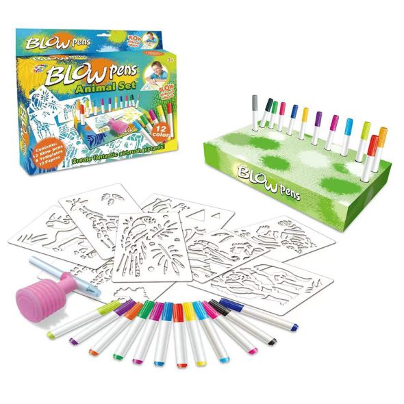 KIDS Blow Pens Животни 12  маркера.