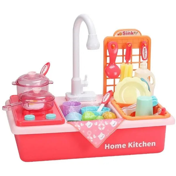 Chippo Carolina Mini Kitchen-Мивка с течаща вода и аксесоари.
