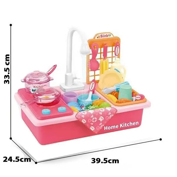 Chippo Carolina Mini Kitchen-Мивка с течаща вода и аксесоари.