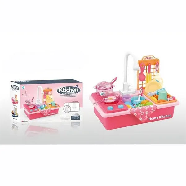 Chippo Carolina Mini Kitchen-Мивка с течаща вода и аксесоари.