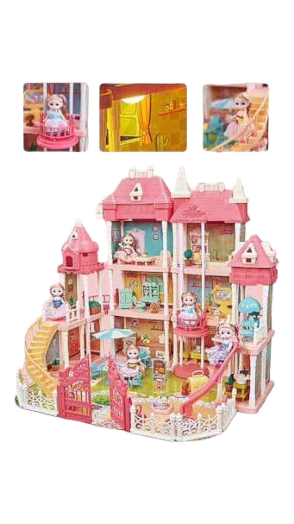 Светеща къща за кукли CAROLINA MEGA PALACE.