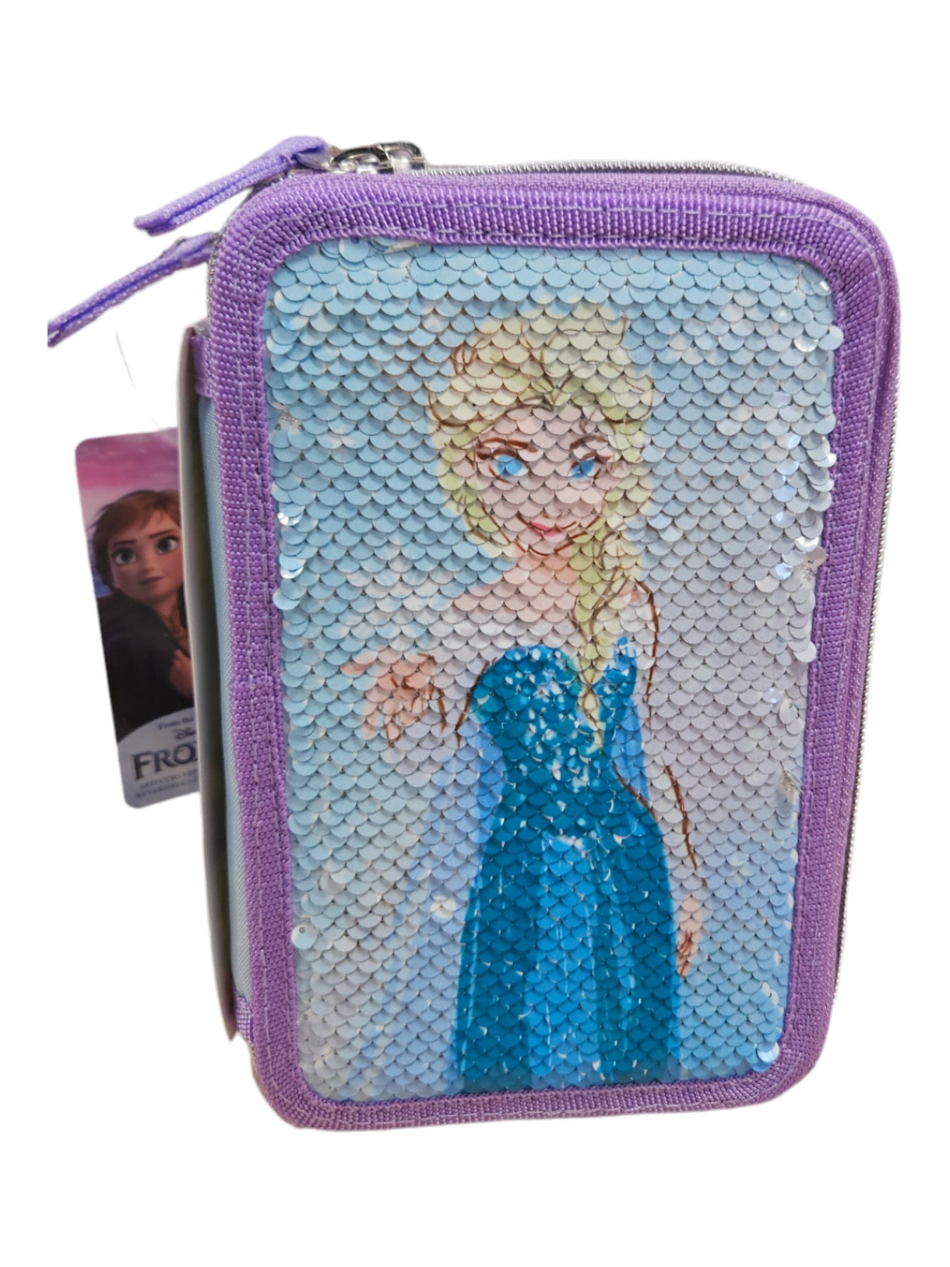 Пълен несесер с 3 ципа и пайети Frozen.